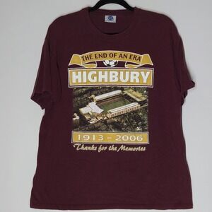 Vintage Arsenal Football Shirt Highbury Stadium Soccer Jersey Over Print Size XL